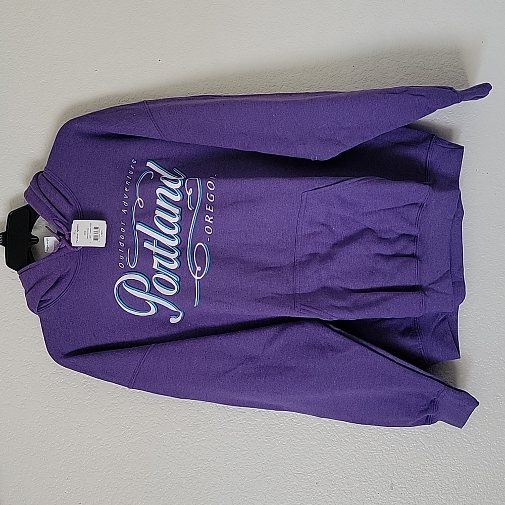 NWT Gildan Purple Portland Oregon Hoodie Sz Large